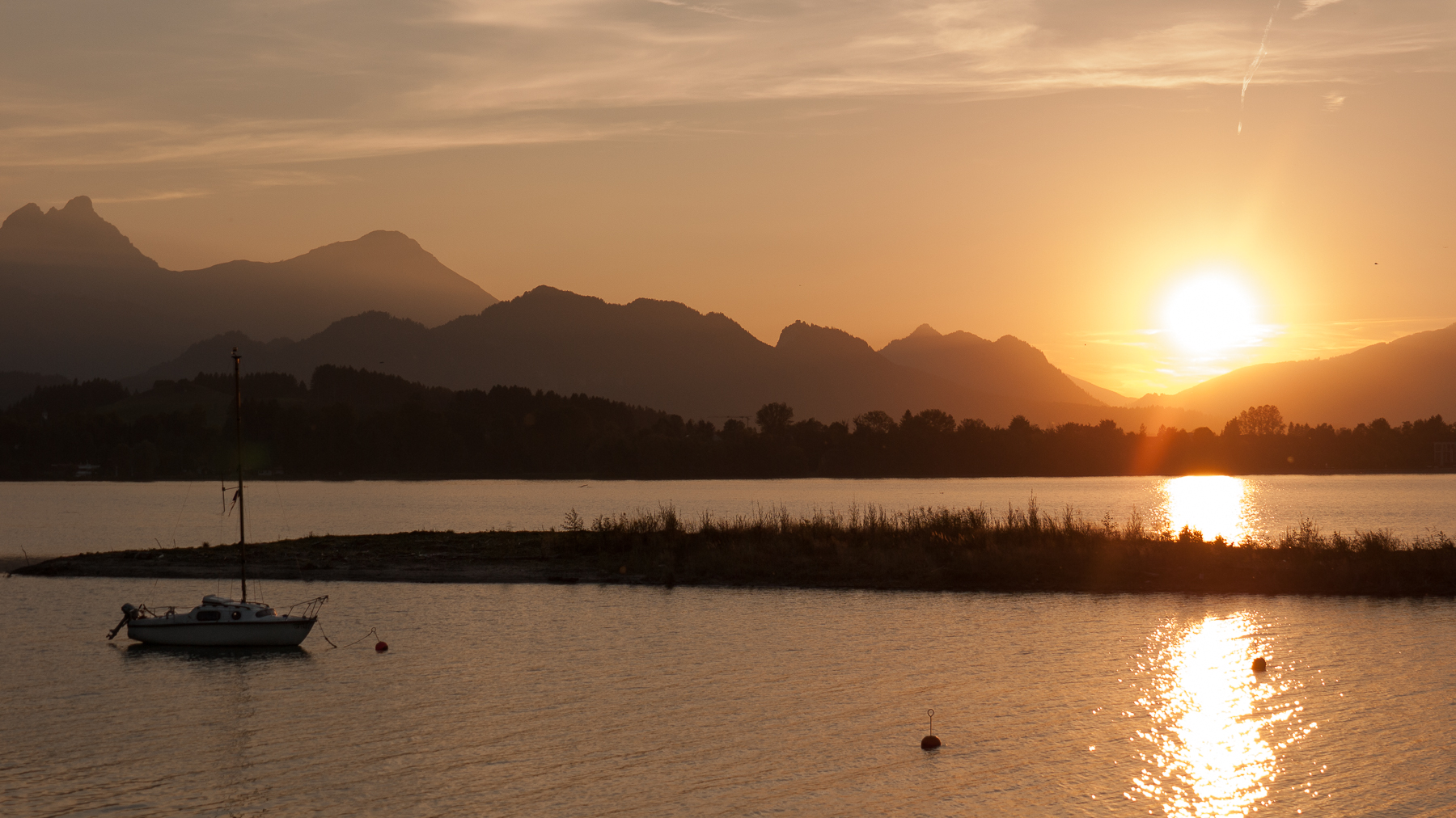 Sonnenuntergang am Forchensee